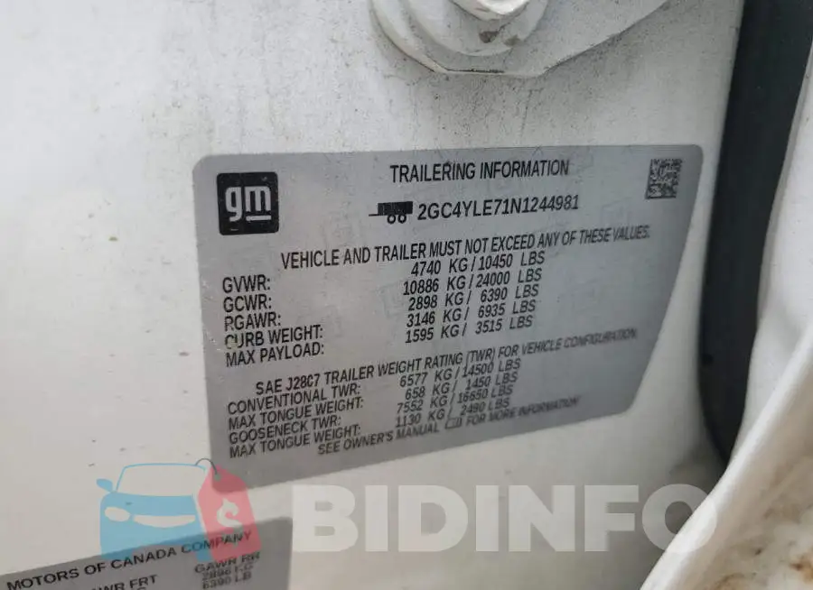 2GC4YLE71N1244981 Photo# 12