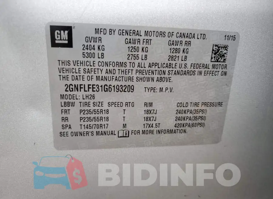 2GNFLFE31G6193209 Photo# 14