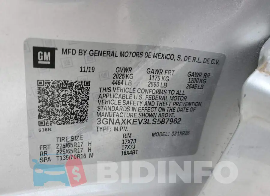 3GNAXKEV3LS587962 Photo# 13