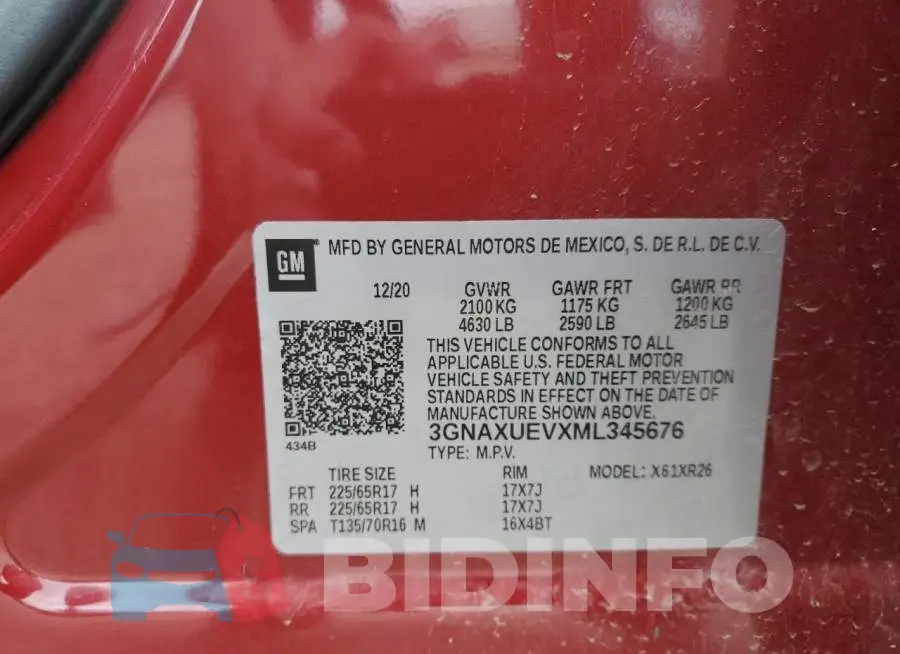 3GNAXUEVXML345676 Photo# 13