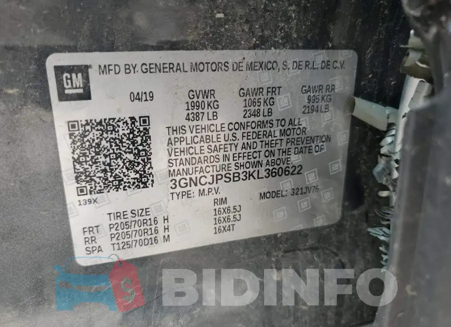 3GNCJPSB3KL360622 Photo# 13