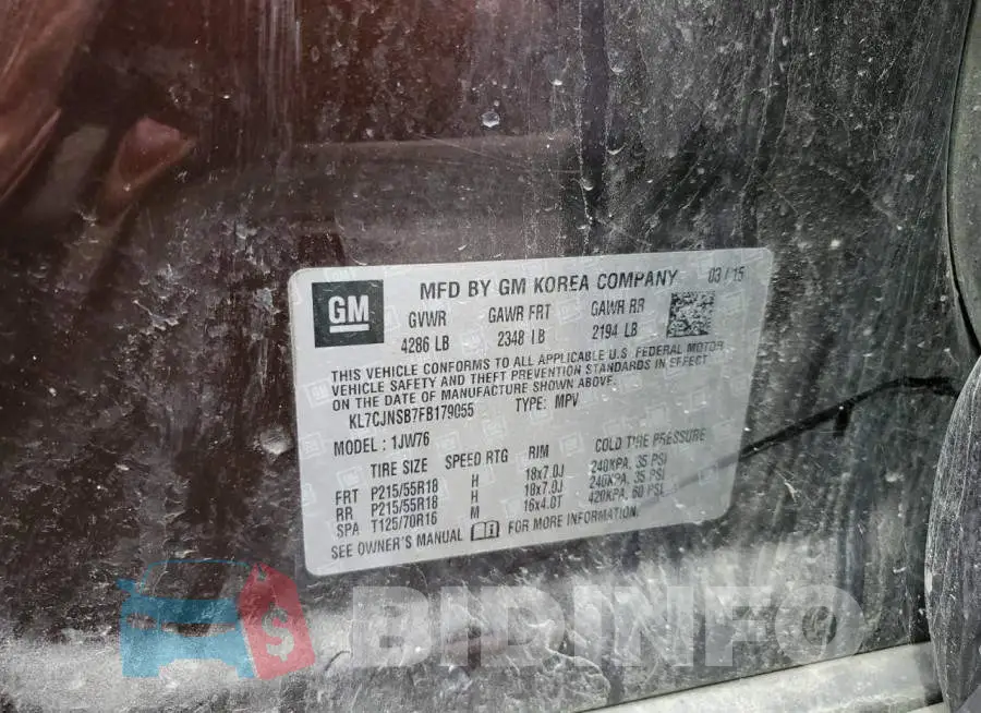 KL7CJNSB7FB179055 Photo# 12