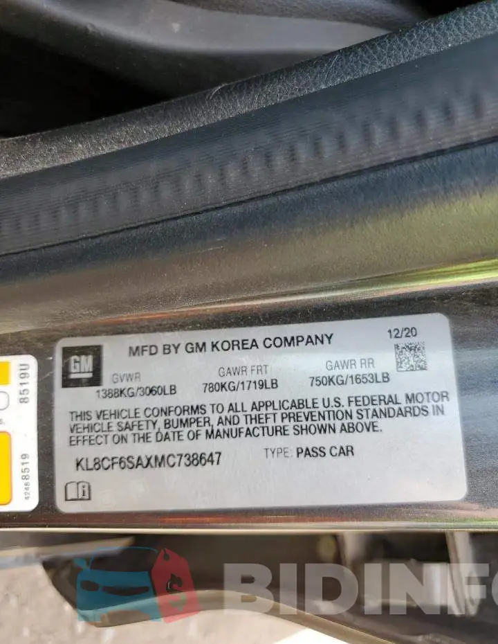 KL8CF6SAXMC738647 Photo# 12