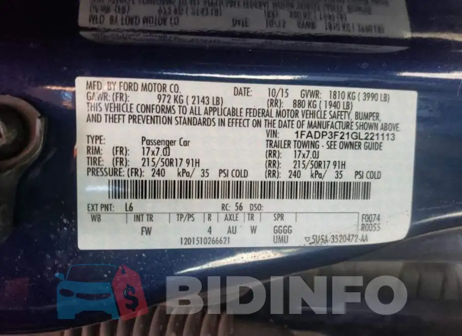 1FADP3F21GL221113 Photo# 10