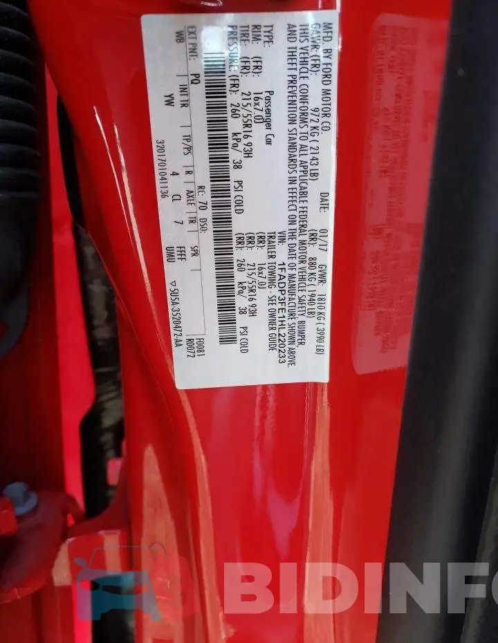 1FADP3FE1HL220233 Photo# 12