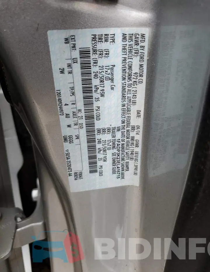1FADP3K23EL416715 Photo# 12