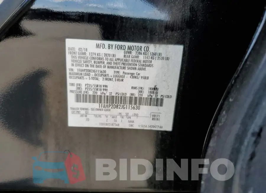 1FAHP2D82JG115630 Photo# 12