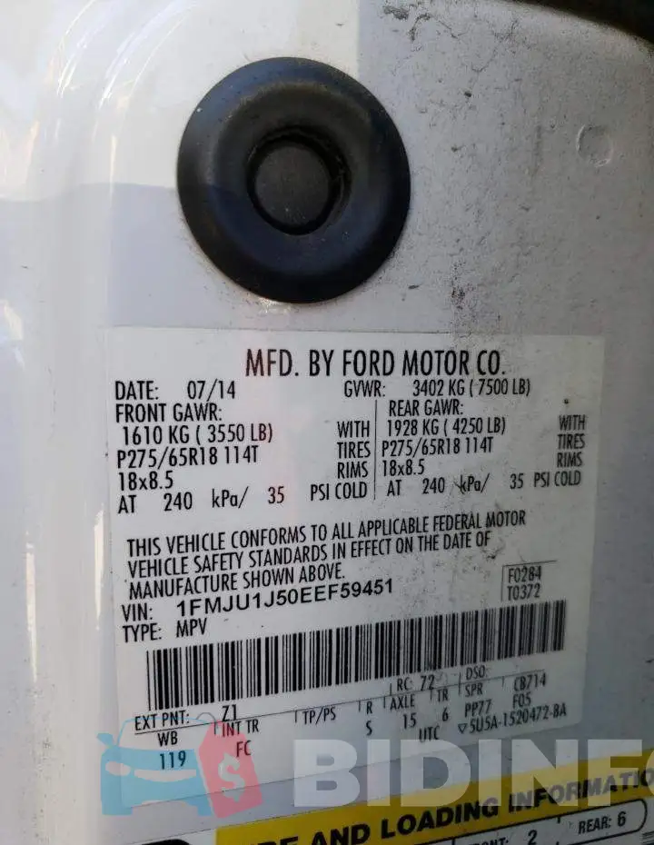 1FMJU1J50EEF59451 Photo# 13