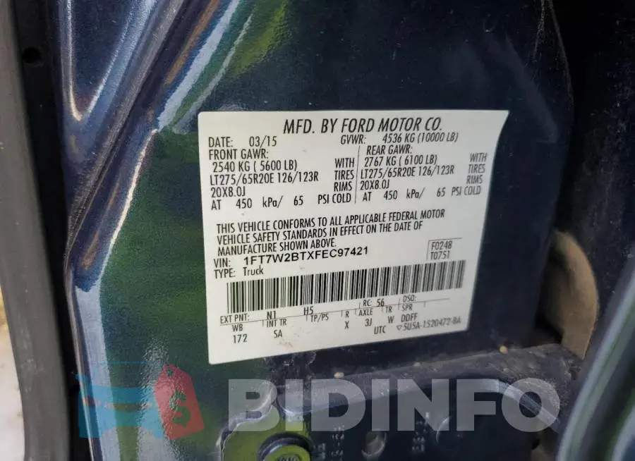 1FT7W2BTXFEC97421 Photo# 12
