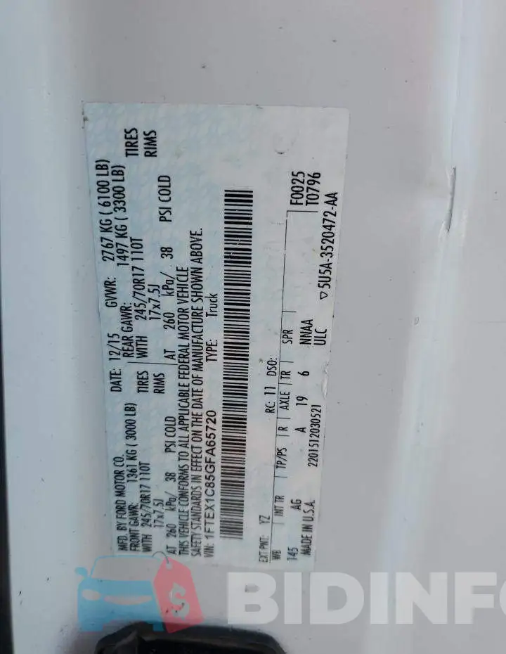 1FTEX1C85GFA65720 Photo# 12
