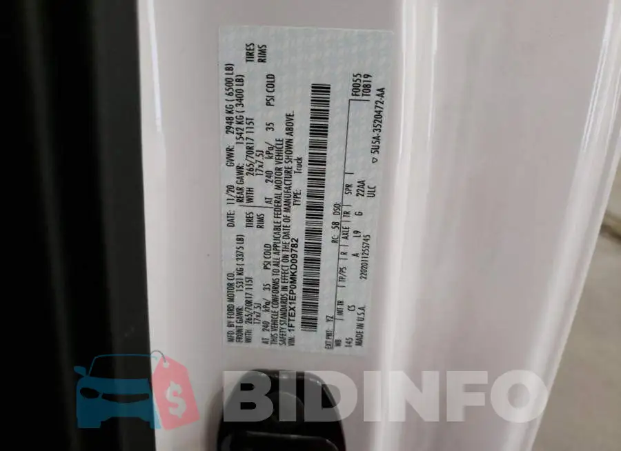 1FTEX1EP0MKD09782 Photo# 13