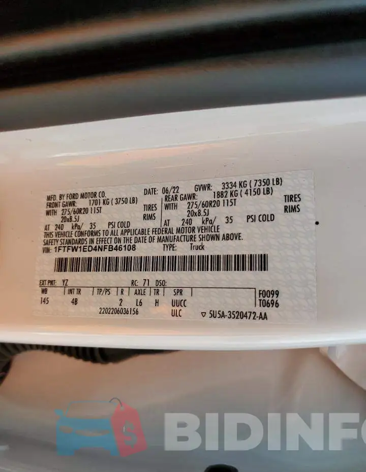 1FTFW1ED4NFB46108 Photo# 12