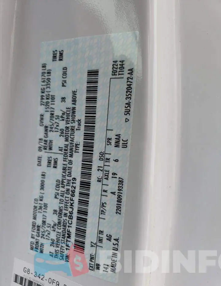 1FTMF1CB6JKF66219 Photo# 12