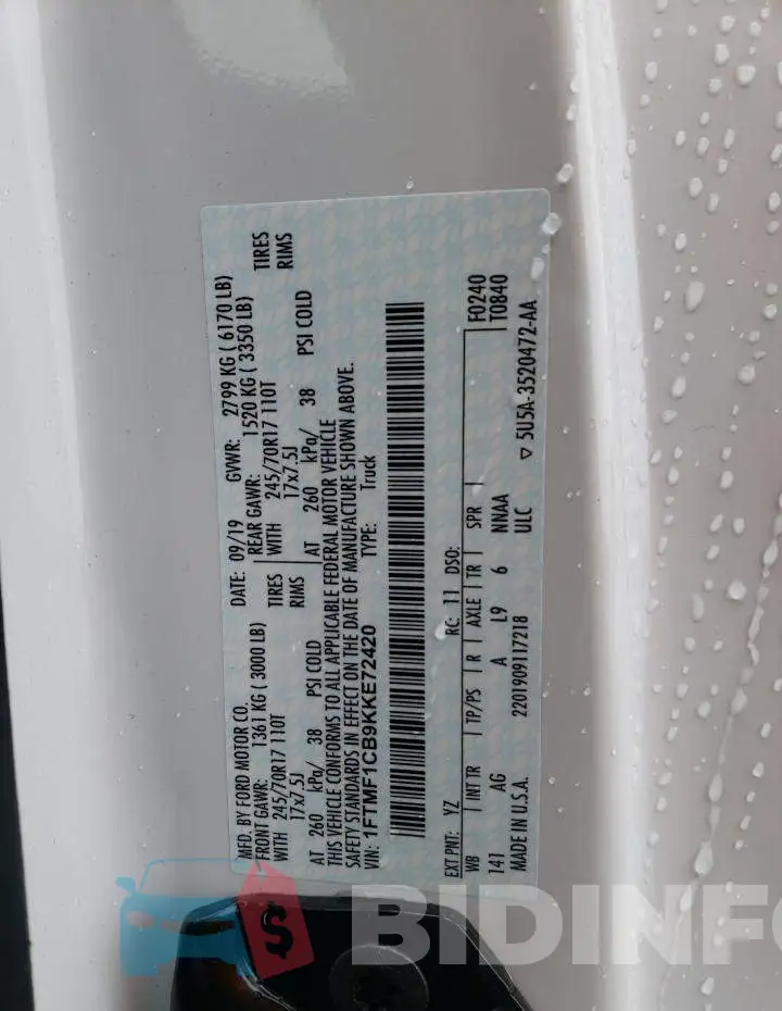 1FTMF1CB9KKE72420 Photo# 13