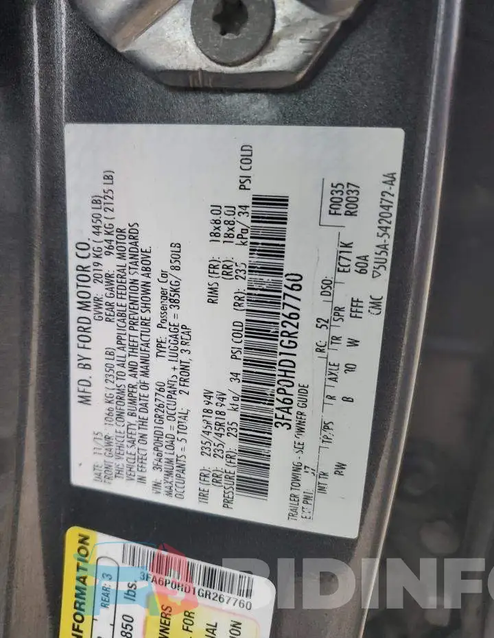 3FA6P0HD1GR267760 Photo# 13