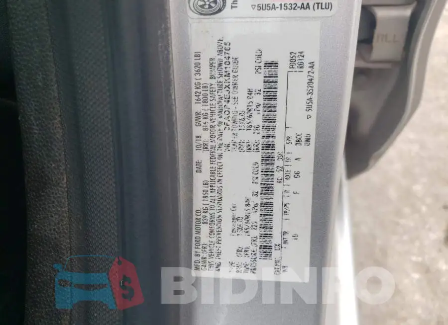 3FADP4EJXKM104765 Photo# 12
