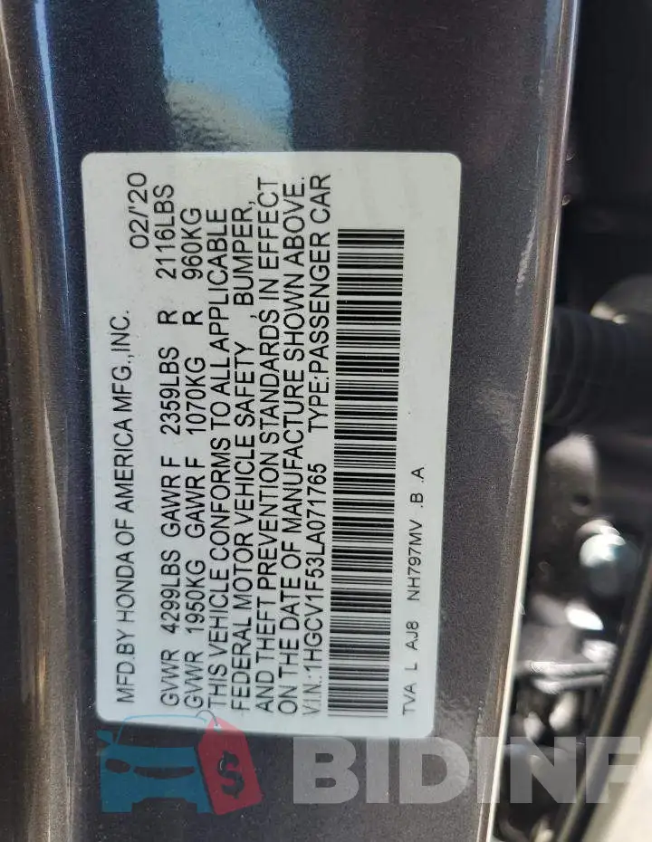 1HGCV1F53LA071765 Photo# 12