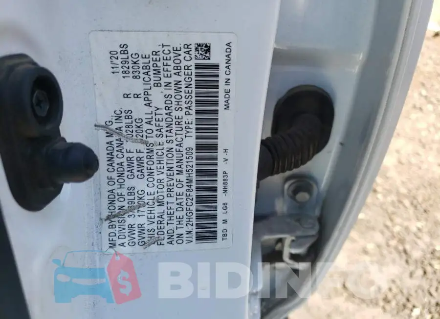 2HGFC2F84MH521509 Photo# 12