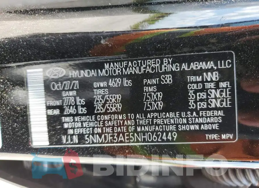 5NMJF3AE5NH062449 Photo# 13