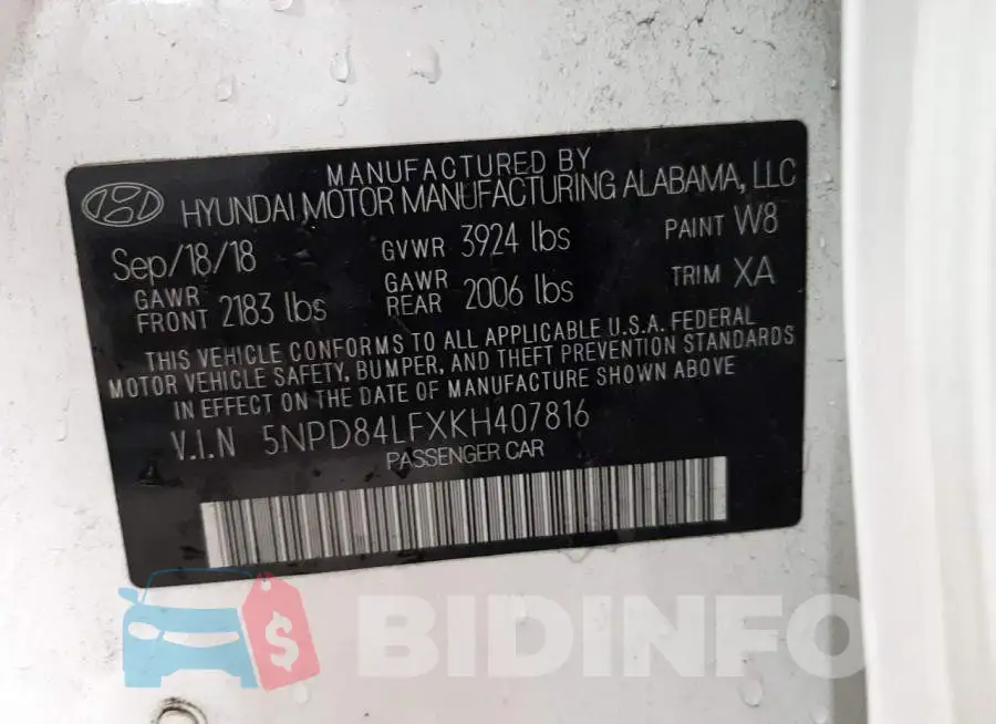 5NPD84LFXKH407816 Photo# 12