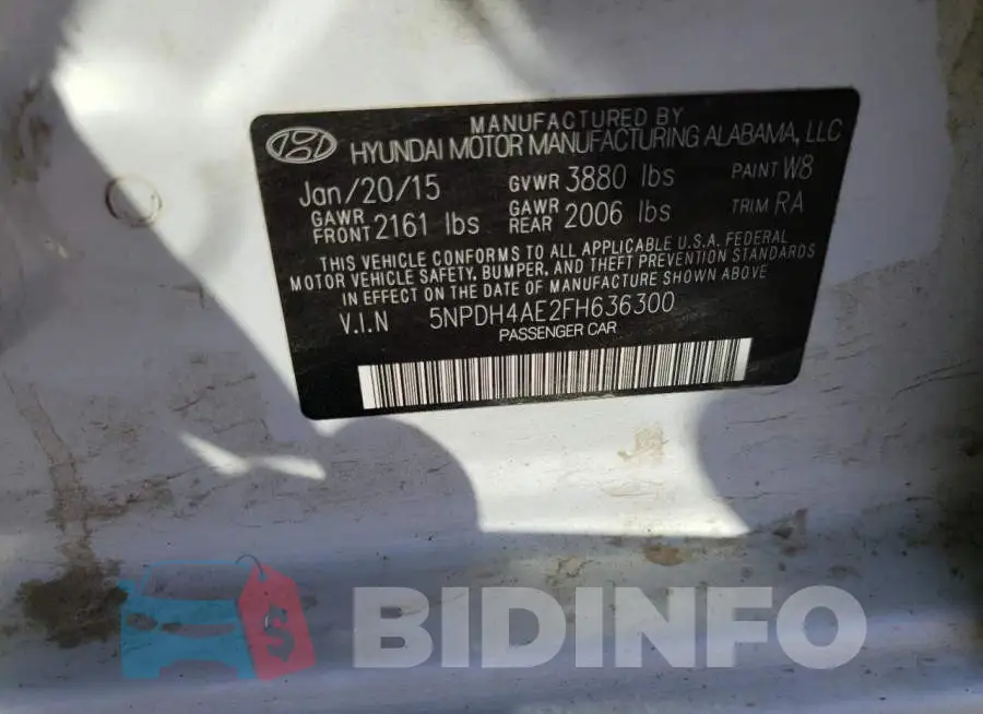 5NPDH4AE2FH636300 Photo# 12