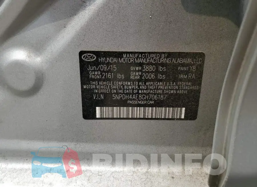 5NPDH4AE8GH706187 Photo# 12