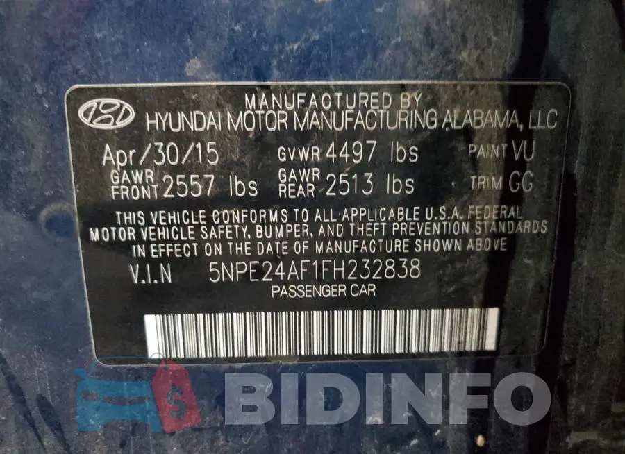 5NPE24AF1FH232838 Photo# 12