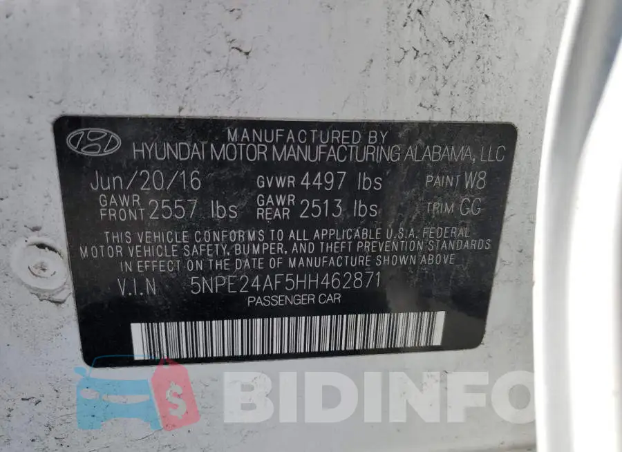5NPE24AF5HH462871 Photo# 13