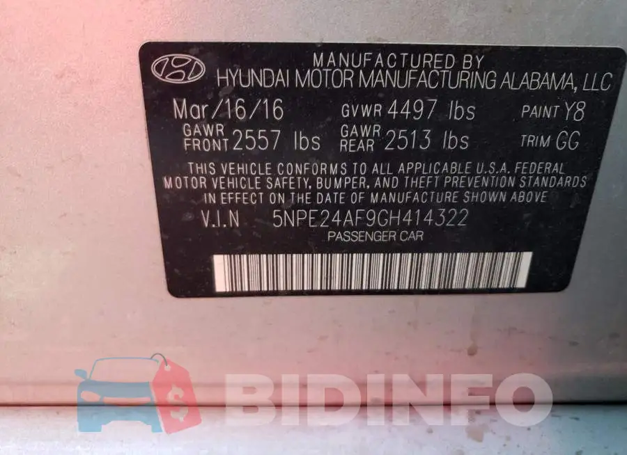 5NPE24AF9GH414322 Photo# 12