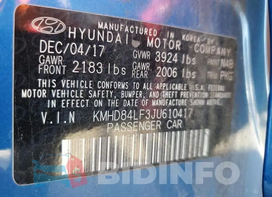 KMHD84LF3JU610417 Photo# 12