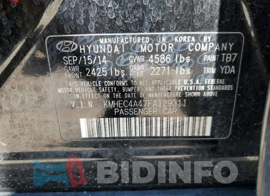 KMHEC4A47FA129311 Photo# 13