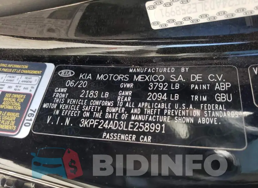 3KPF24AD3LE258991 Photo# 12