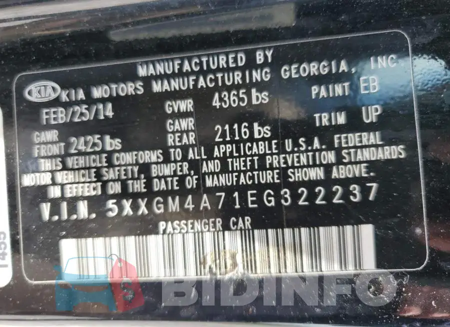 5XXGM4A71EG322237 Photo# 12