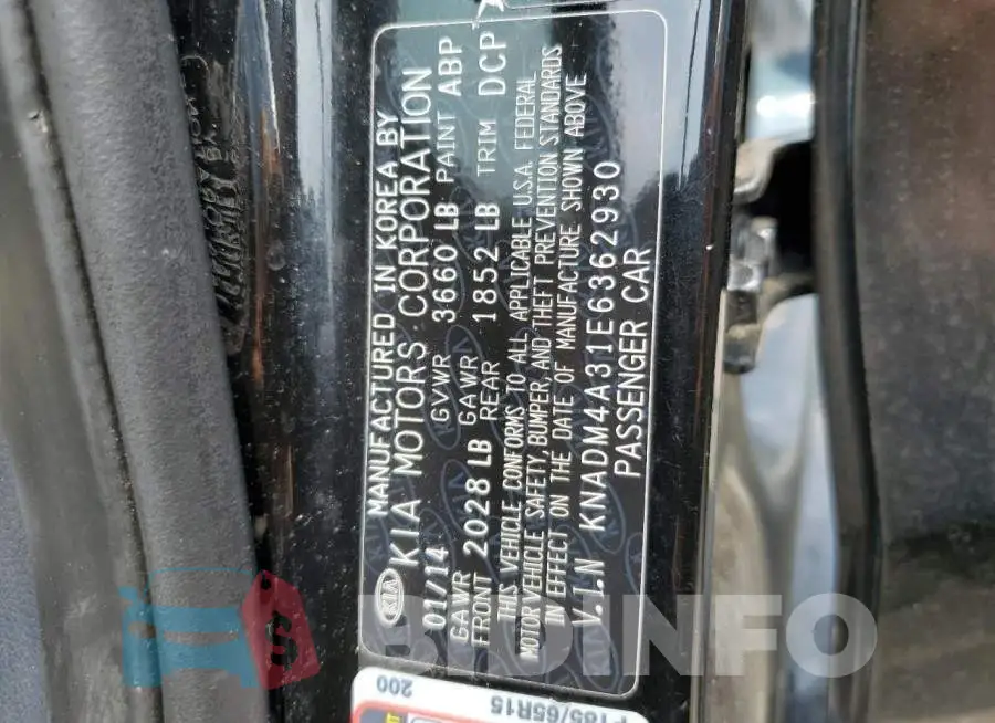 KNADM4A31E6362930 Photo# 12