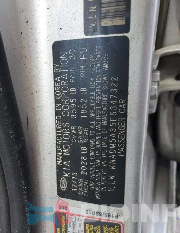 KNADM5A35E6347322 Photo# 12