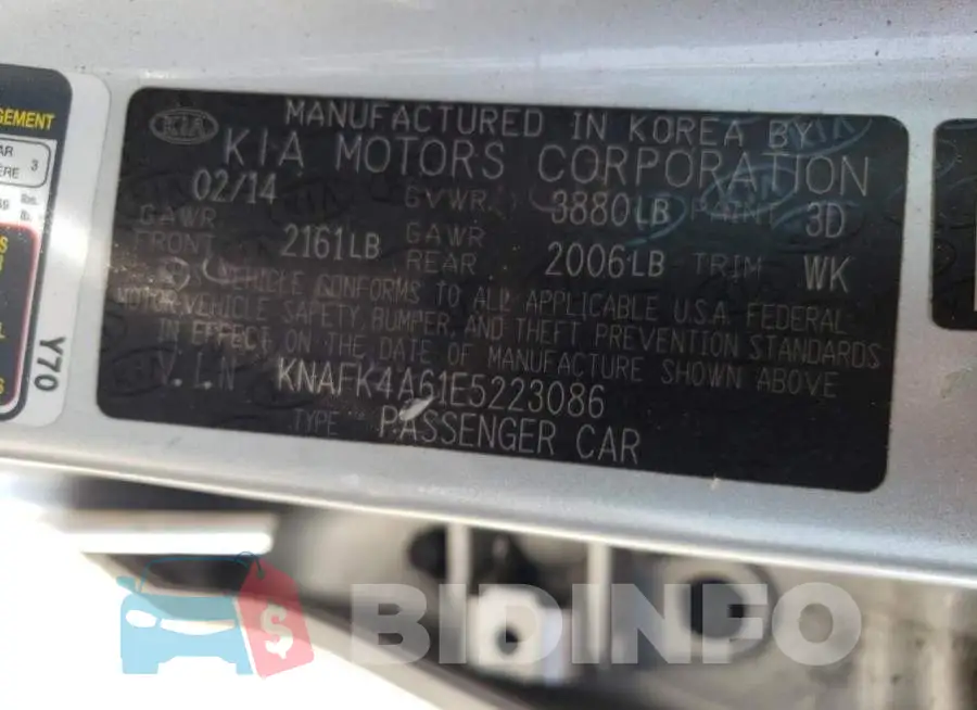 KNAFK4A61E5223086 Photo# 12