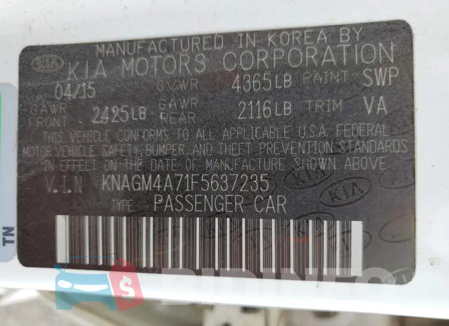 KNAGM4A71F5637235 Photo# 12