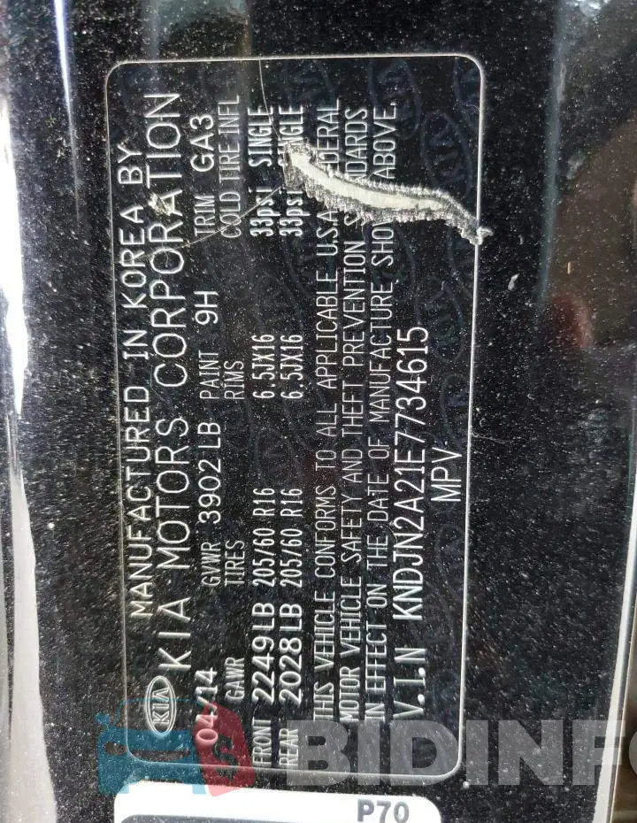 KNDJN2A21E7734615 Photo# 13