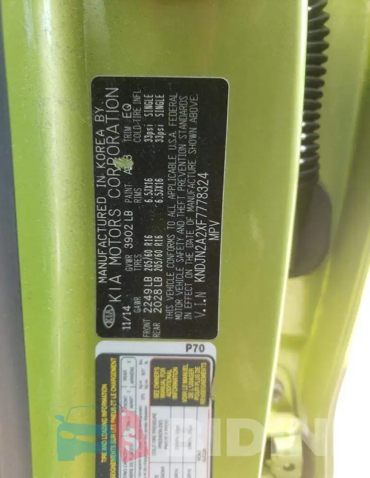 KNDJN2A2XF7778324 Photo# 12