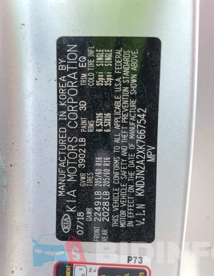 KNDJN2A2XK7667542 Photo# 12