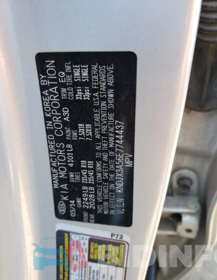 KNDJX3A56E7744437 Photo# 12