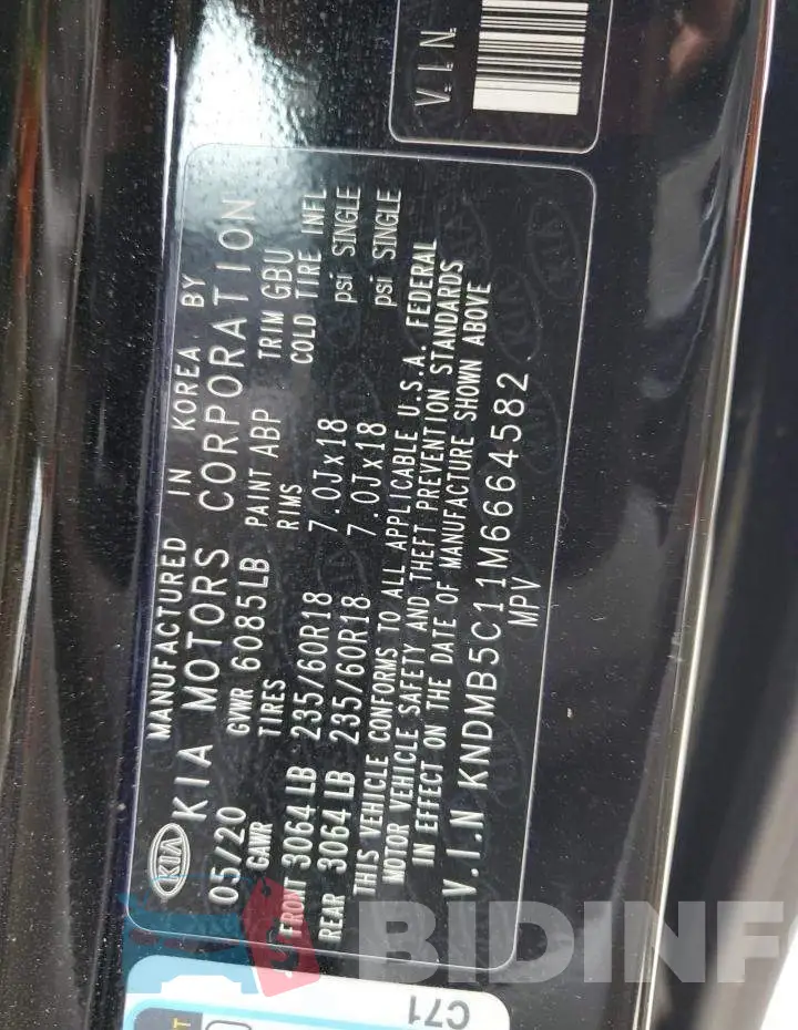 KNDMB5C11M6664582 Photo# 13
