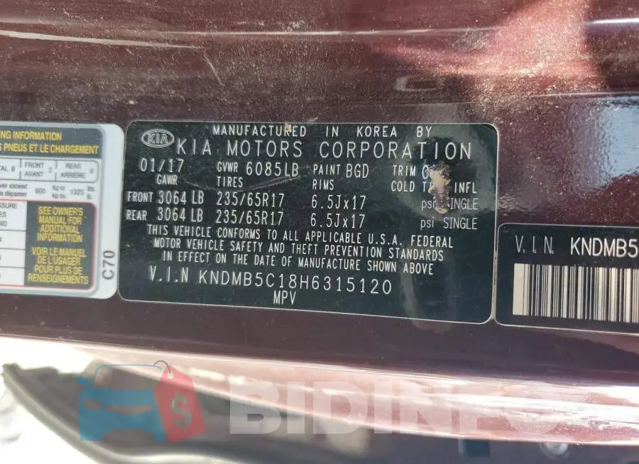 KNDMB5C18H6315120 Photo# 13