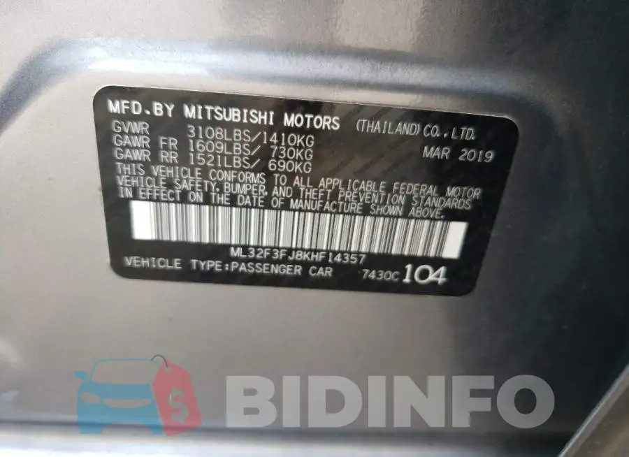 ML32F3FJ8KHF14357 Photo# 12