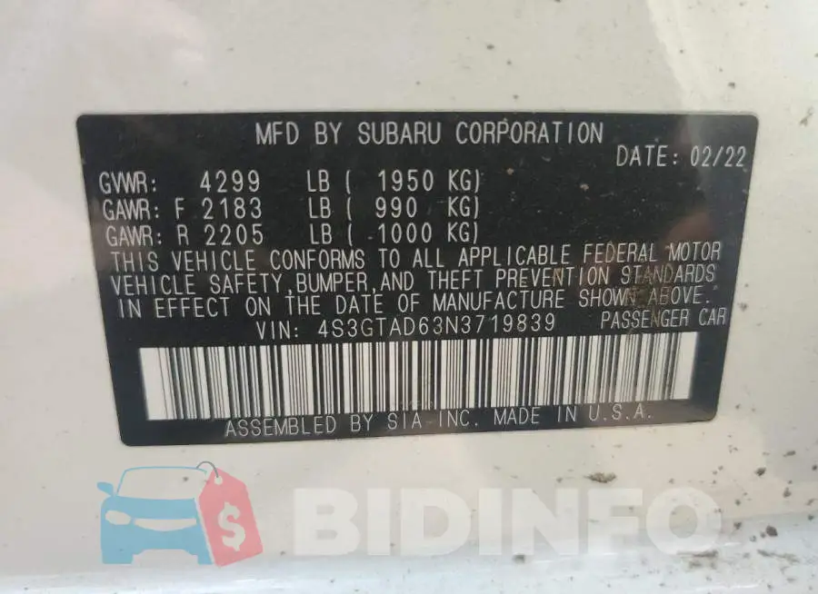 4S3GTAD63N3719839 Photo# 12