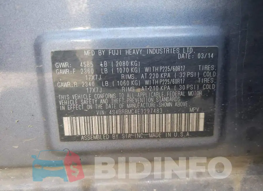 4S4BRBMC4E3297483 Photo# 12