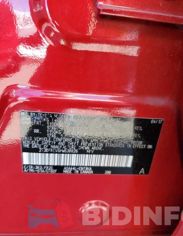 2T3BFREV6HW638826 Photo# 13