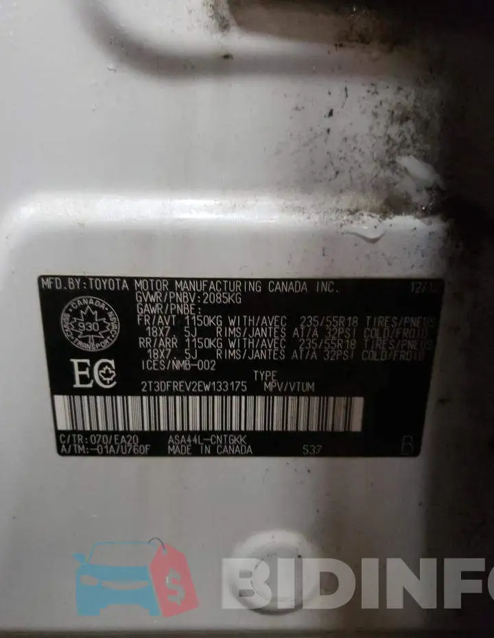 2T3DFREV2EW133175 Photo# 13