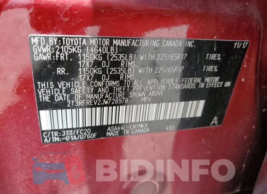 2T3RFREV2JW728978 Photo# 13
