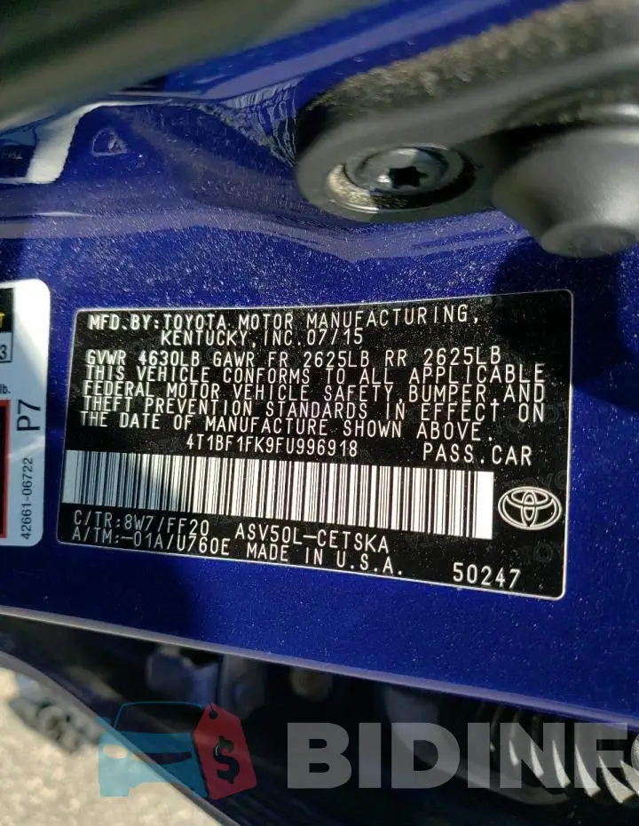 4T1BF1FK9FU996918 Photo# 12